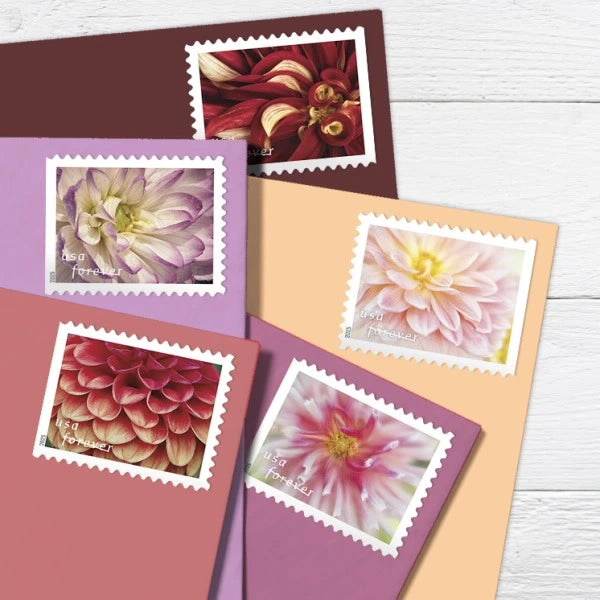 2025 Dahlias Stamps Sheets of 20 1set=5Sheets Was $73.00/set - stampworldstore