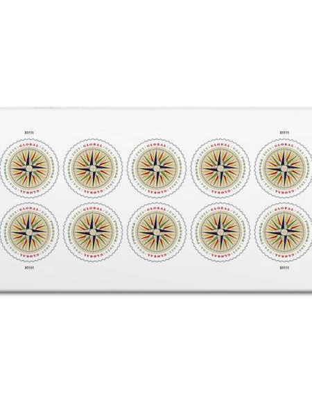 2025 Global1794 Compass Rose Stamps Sheet of 10 1set=5Sheets Was $73.00/set - stampworldstore