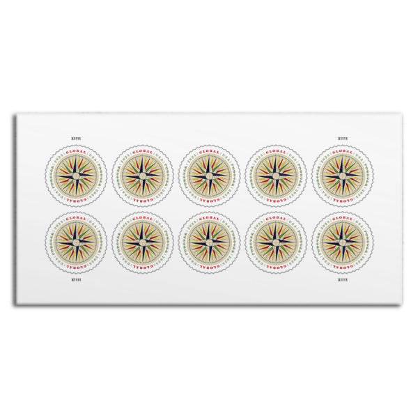 2025 Global1794 Compass Rose Stamps Sheet of 10 1set=5Sheets Was $73.00/set - stampworldstore