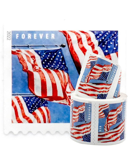2022 USPS Forever American Flag Stamps Rolls Was $73.00/roll - stampworldstore