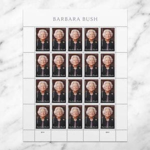 2025 Barbara Bush Stamp 1set=5Sheets Was $73.00/set - stampworldstore