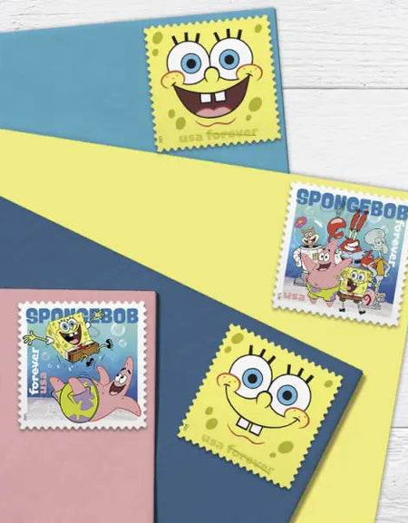 2025 SpongeBob SquarePants Stamps 1set=5Sheets Was $73.00/set - stampworldstore