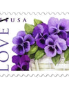 2010 LOVE: Pansies in a Basket Collectible Stamp Sheet of Twenty 44 Cent Stamps 1set=5Sheets Was $73.00/set - stampworldstore