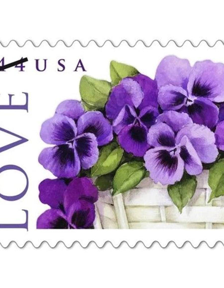 2010 LOVE: Pansies in a Basket Collectible Stamp Sheet of Twenty 44 Cent Stamps 1set=5Sheets Was $73.00/set - stampworldstore