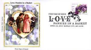 2010 LOVE: Pansies in a Basket Collectible Stamp Sheet of Twenty 44 Cent Stamps 1set=5Sheets Was $73.00/set - stampworldstore