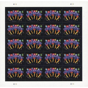 2011 USPS Neon Celebrate! Forever Stamps 1set=5Sheets Was $73.00/set - stampworldstore