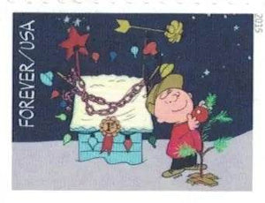 2015 USPS Charlie Brown Xmas Pane of 20 Forever Postage Stamps 1set=5Sheets Was $73.00/set - stampworldstore