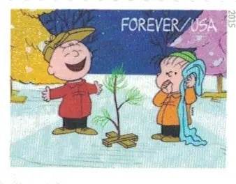 2015 USPS Charlie Brown Xmas Pane of 20 Forever Postage Stamps 1set=5Sheets Was $73.00/set - stampworldstore