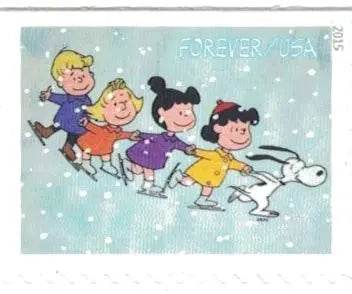 2015 USPS Charlie Brown Xmas Pane of 20 Forever Postage Stamps 1set=5Sheets Was $73.00/set - stampworldstore