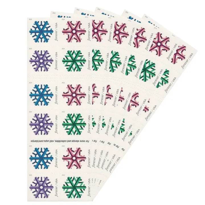 2015 USPS Geometric Snowflakes Forever Postage Stamps 1set=5Sheets Was $73.00/set - stampworldstore