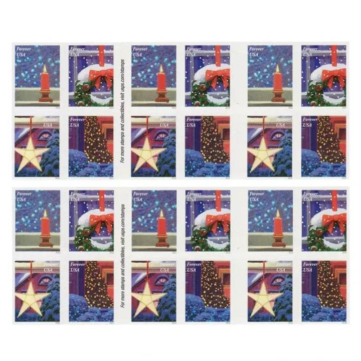 2016 USPS Holiday Windows Forever Stamps 1set=5Sheets Was $73.00/set - stampworldstore