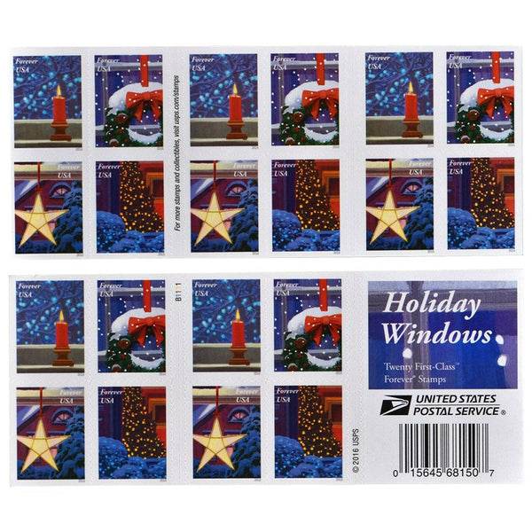 2016 USPS Holiday Windows Forever Stamps 1set=5Sheets Was $73.00/set - stampworldstore