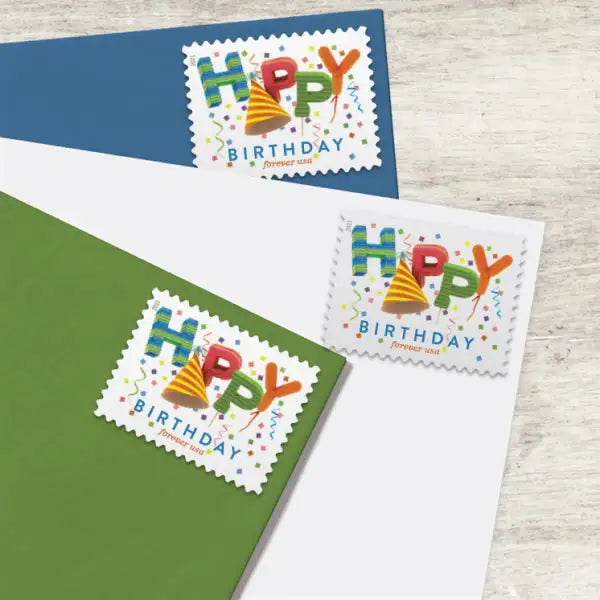2021 USPS Happy Birthday Forever Stamps 1set=5Sheets Was $73.00/set - stampworldstore