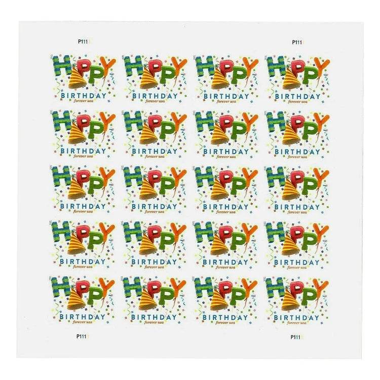 2021 USPS Happy Birthday Forever Stamps 1set=5Sheets Was $73.00/set - stampworldstore