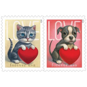 2023 USPS Cat and Dog Love Forever Stamps 1set=5Sheets Was $73.00/set - stampworldstore