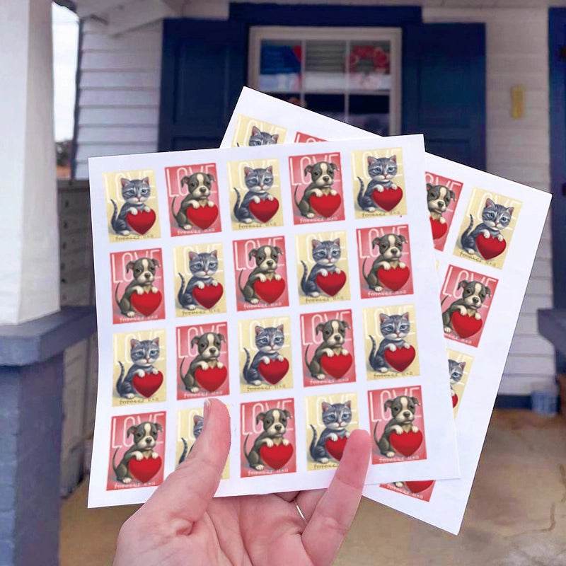 2023 USPS Cat and Dog Love Forever Stamps 1set=5Sheets Was $73.00/set - stampworldstore