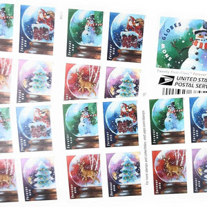 2023 US Snow Globes Booklet Stamps 1set=5Sheets Was $73.00/set - stampworldstore