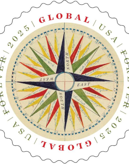 2025 Global1794 Compass Rose Stamps Sheet of 10 1set=5Sheets Was $73.00/set - stampworldstore