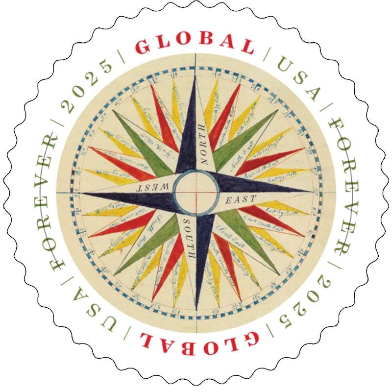 2025 Global1794 Compass Rose Stamps Sheet of 10 1set=5Sheets Was $73.00/set - stampworldstore