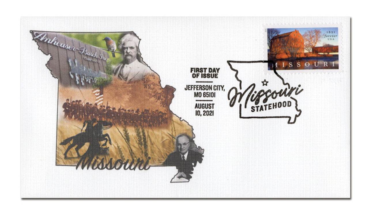 Bollinger’s Mill and Burfordville Covered Bridge Featured on Missouri Statehood Stamp 1set=5Sheets Was $73.00/set - stampworldstore