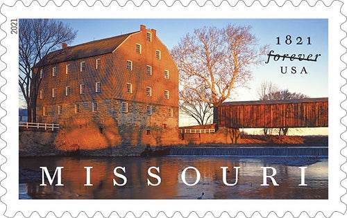 Bollinger’s Mill and Burfordville Covered Bridge Featured on Missouri Statehood Stamp 1set=5Sheets Was $73.00/set - stampworldstore