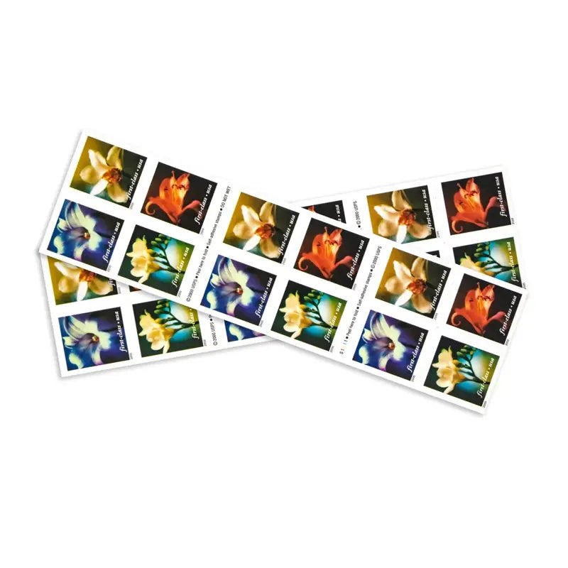 2000 US 34c Self Adhesive Four Flowers First Class Stamps 1set=5Sheets  Was $73.00/set