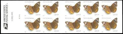 2006 US Common Buckeye Butterfly Stamps - Full Booklet Pane of 10 1set=5Sheets  Was $73.00/set