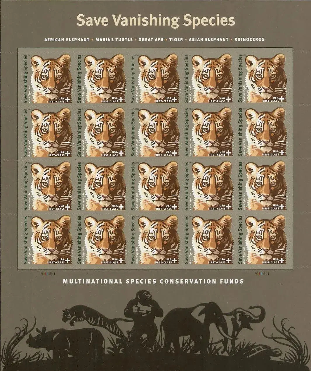 2011 USPS Save Vanishing Species Postage Stamps 1set=5Sheets  Was $73.00/set