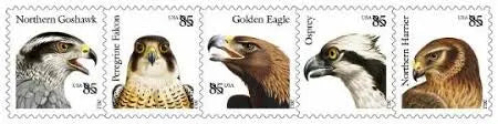 2012 USPS Birds of Prey Sheet Sheet of Twenty 85 Cent Stamps 1set=5Sheets  Was $73.00/set