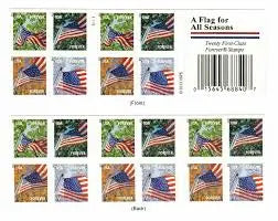 2013 First-Class Forever Stamp - A Flag for All Seasons 1set=5Sheets  Was $73.00/set