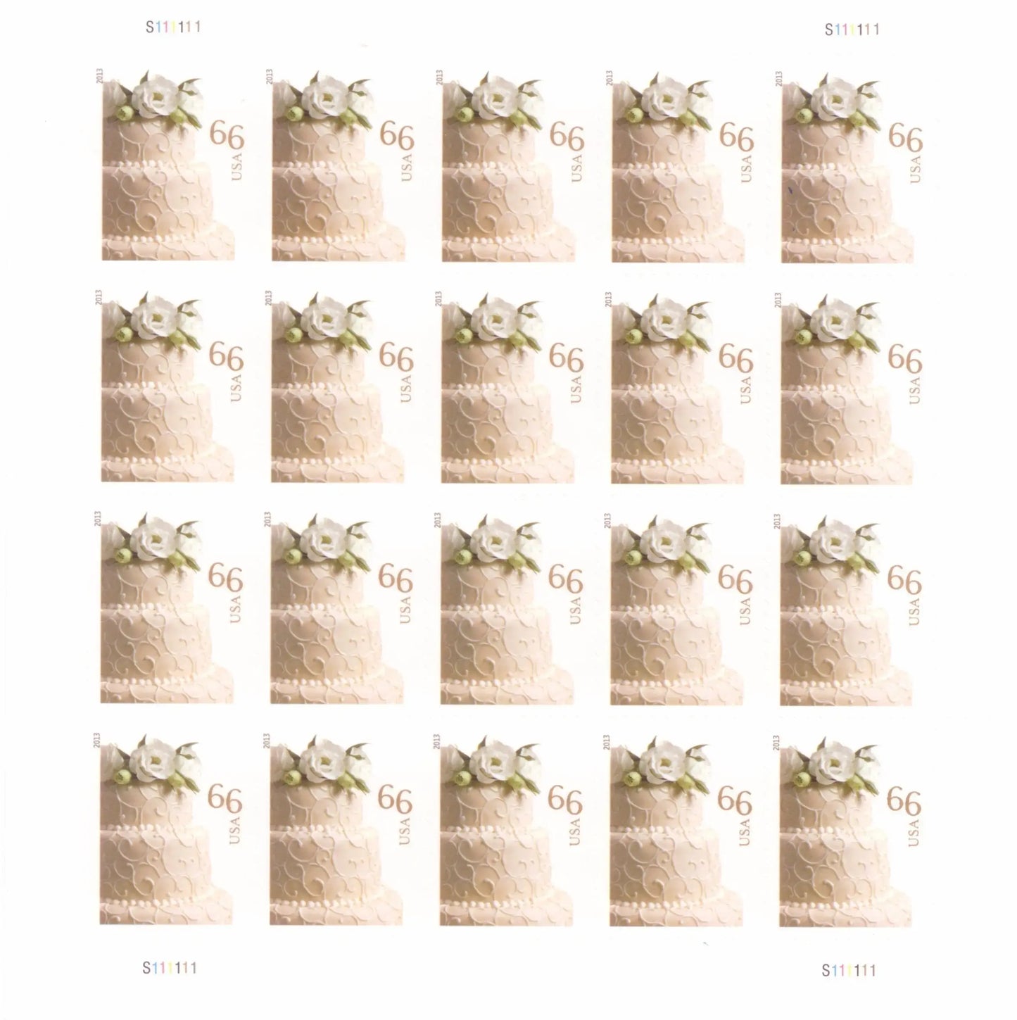 2014 US Wedding Cake Postage Stamps 1set=5Sheets  Was $73.00/set