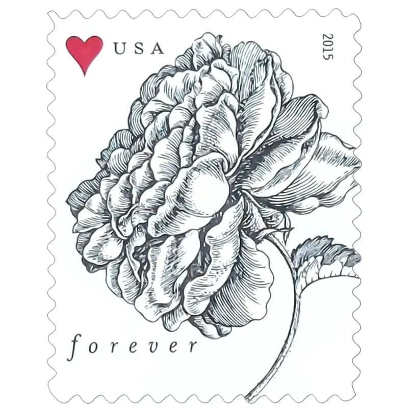 2015 Vintage Rose Pane Wedding Forever Postage Stamps 1set=5Sheets  Was $73.00/set