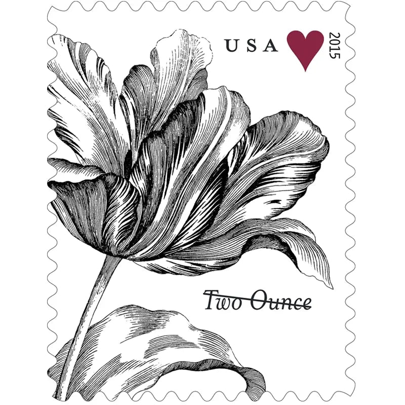 2015 Vintage Tulip Pane Postage Wedding Stamps 1set=5Sheets  Was $73.00/set