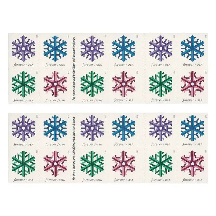 2015 USPS Geometric Snowflakes Forever Postage Stamps 1set=5Sheets  Was $73.00/set