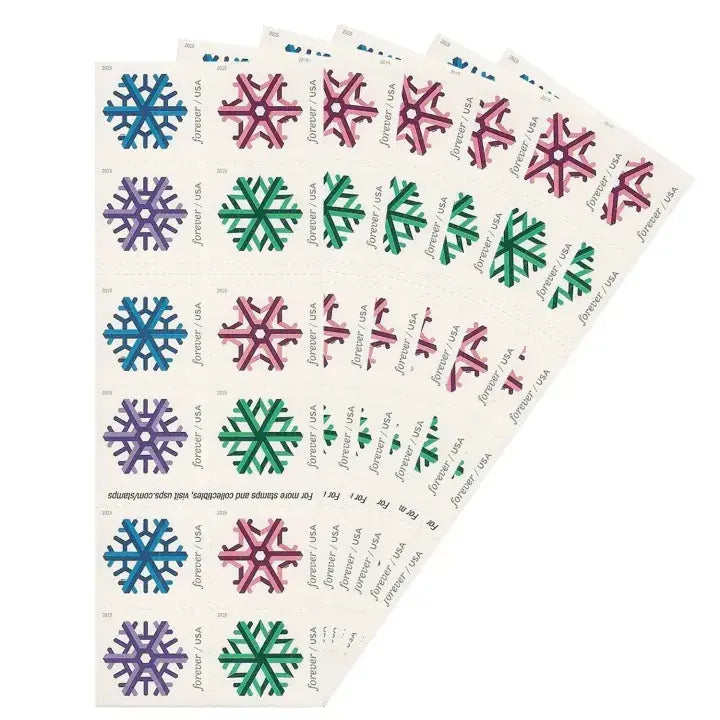 2015 USPS Geometric Snowflakes Forever Postage Stamps 1set=5Sheets  Was $73.00/set