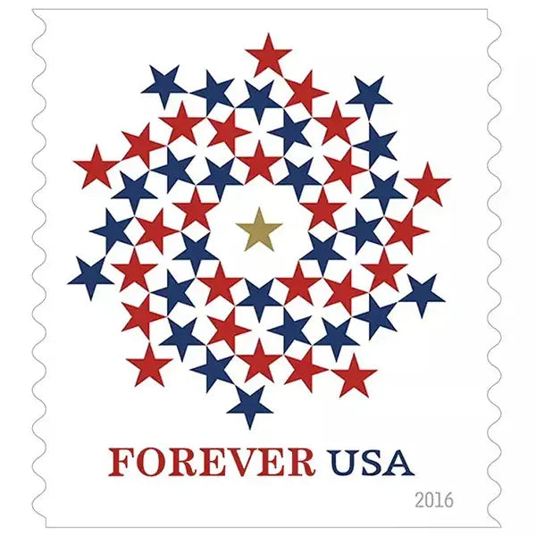 2016 USPS Stars Red & Blue Forever Stamps 1set=5Sheets  Was $73.00/set