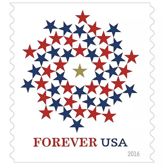 2016 USPS Stars Red & Blue Forever Stamps 1set=5Sheets  Was $73.00/set