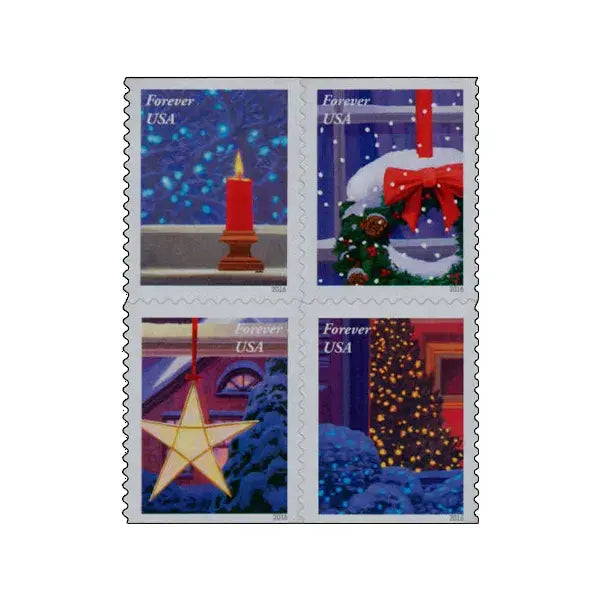 2016 USPS Holiday Windows Forever Stamps 1set=5Sheets  Was $73.00/set
