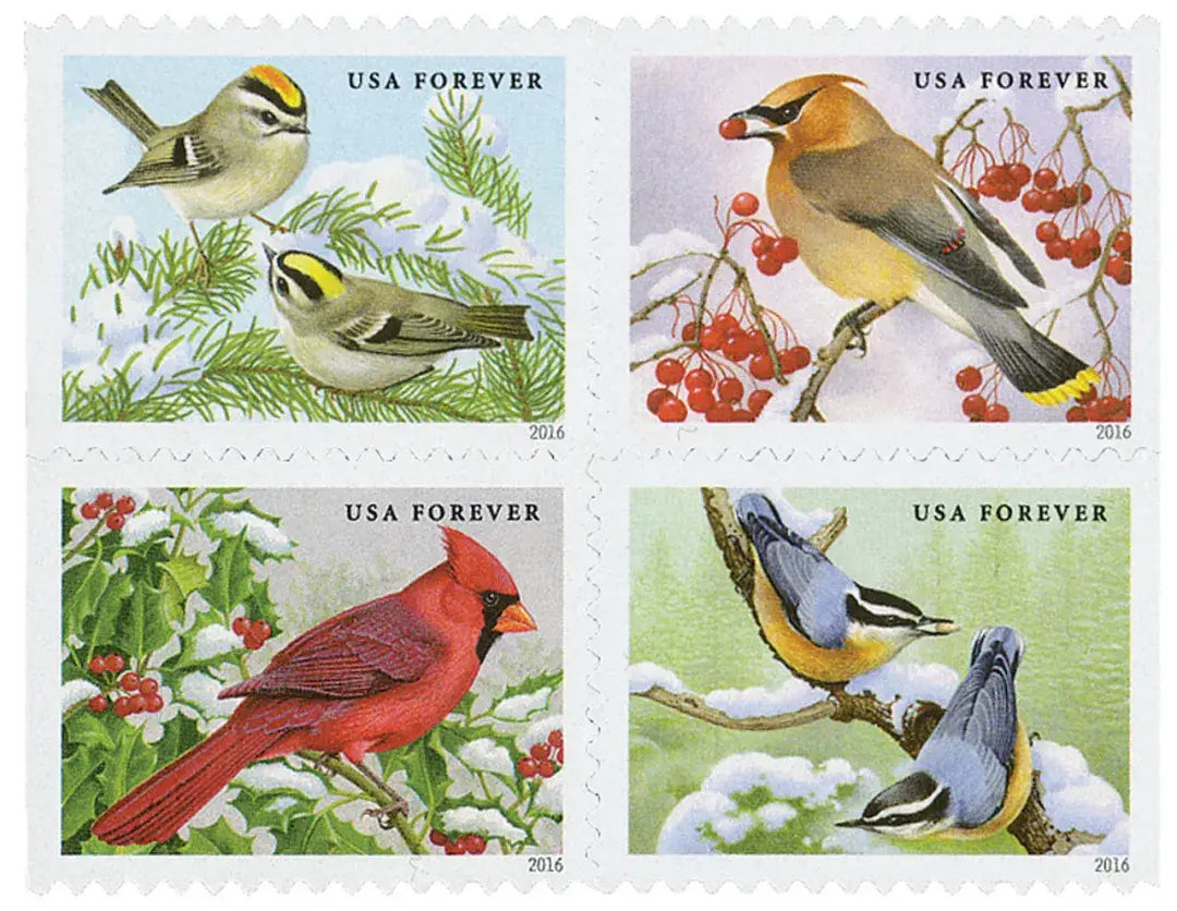 2016 USPS Songbirds in Snow Forever First Class Postage Stamps 1set=5Sheets  Was $73.00/set