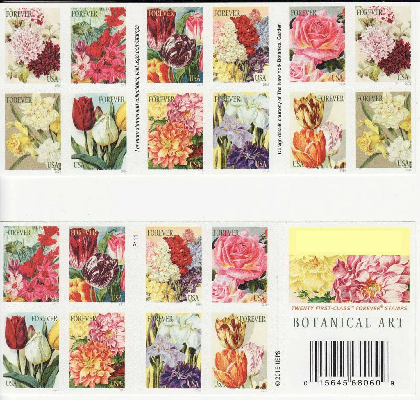 2016 US Botanical Art Beautiful Flower Bloom Forever Postage Stamps 1set=5Sheets  Was $73.00/set