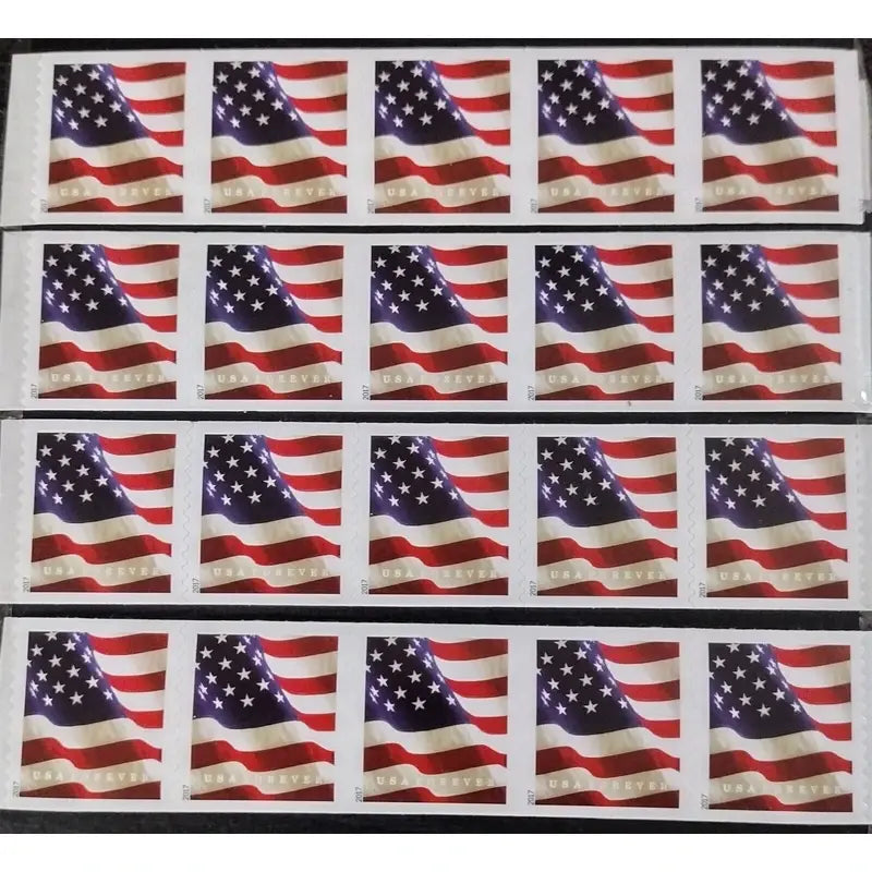 USPS US Flag 2017 Forever Stamps - Sheets of 20 1set=5Sheets  Was $73.00/set