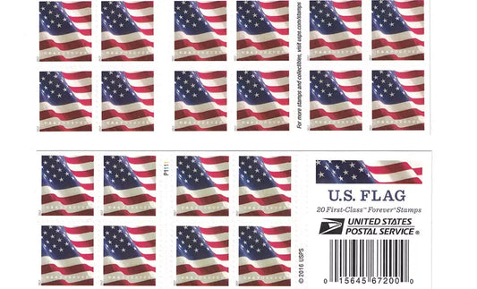 USPS US Flag 2017 Forever Stamps - Sheets of 20 1set=5Sheets  Was $73.00/set