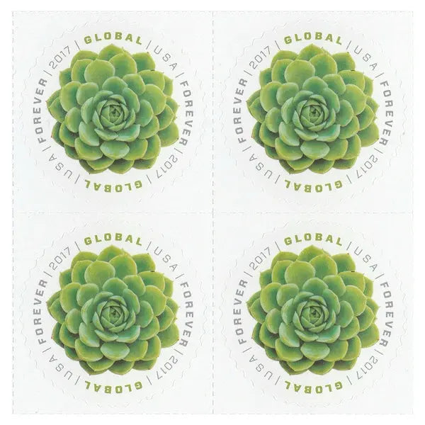 2017 USPS Global Green Succulent International Forever Stamps 1set=5Sheets  Was $73.00/set