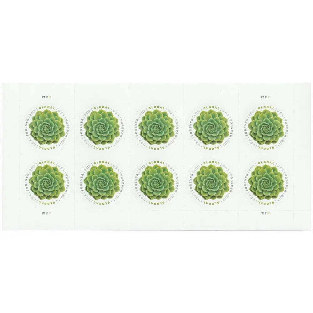 2017 USPS Global Green Succulent International Forever Stamps 1set=5Sheets  Was $73.00/set