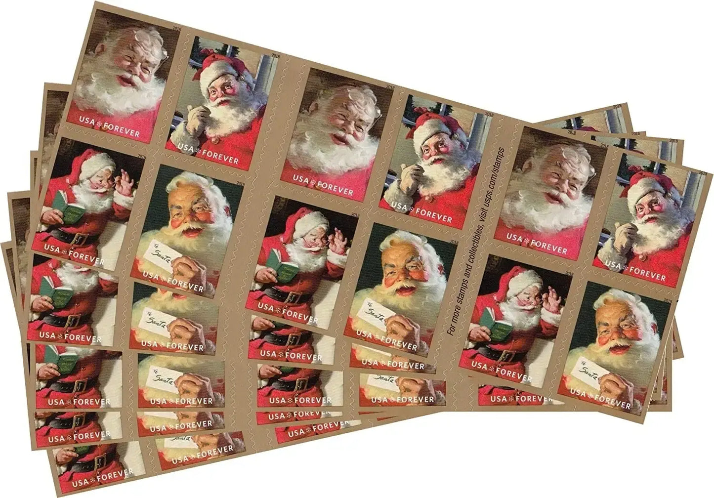 2018 USPS Sparkling Holidays Christmas Santa Forever Stamps 1set=5Sheets  Was $73.00/set