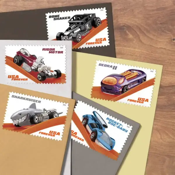 2018 USPS Hot Wheels Stamps 1set=5Sheets  Was $73.00/set