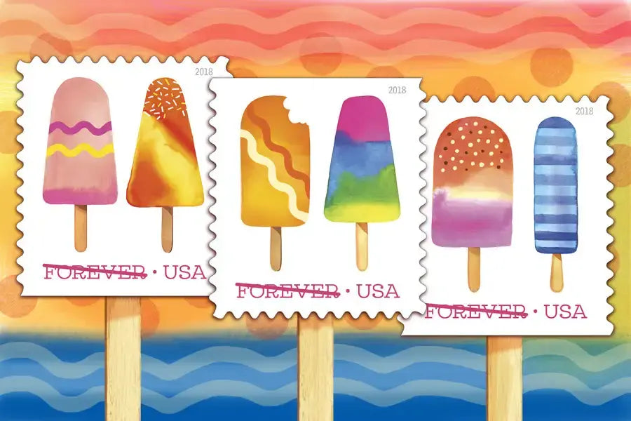 2018 USPS Ice Cream Self Forever Stamps 1set=5Sheets  Was $73.00/set