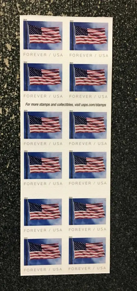 2019 US FLAG 1set=5Sheets  Was $73.00/set