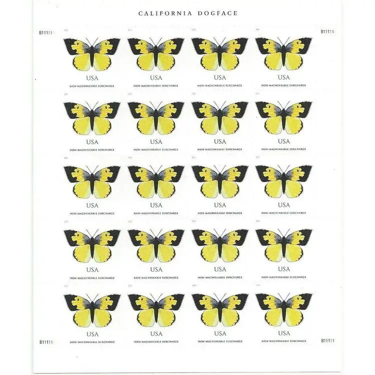 2019 USPS Butterfly California Dogface Forever Stamps 1set=5Sheets  Was $73.00/set
