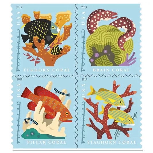 2019 USPS Coral Reefs Postcard First Class Forever Postage Stamps 1set=5Sheets  Was $73.00/set